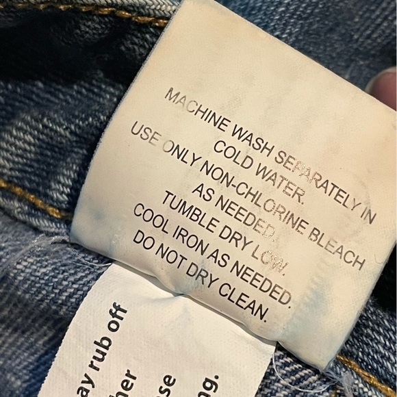 Brandy Melville Front Button Snap Blue Denim Jean Mini Skirt Size 23 - Picture 5 of 10